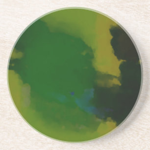 Posavasos De Arenisca Resumen de amarillo verde creativo