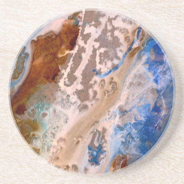 Posavasos De Arenisca Resumen del patrón de espuma de agua de arena fina (Frente)