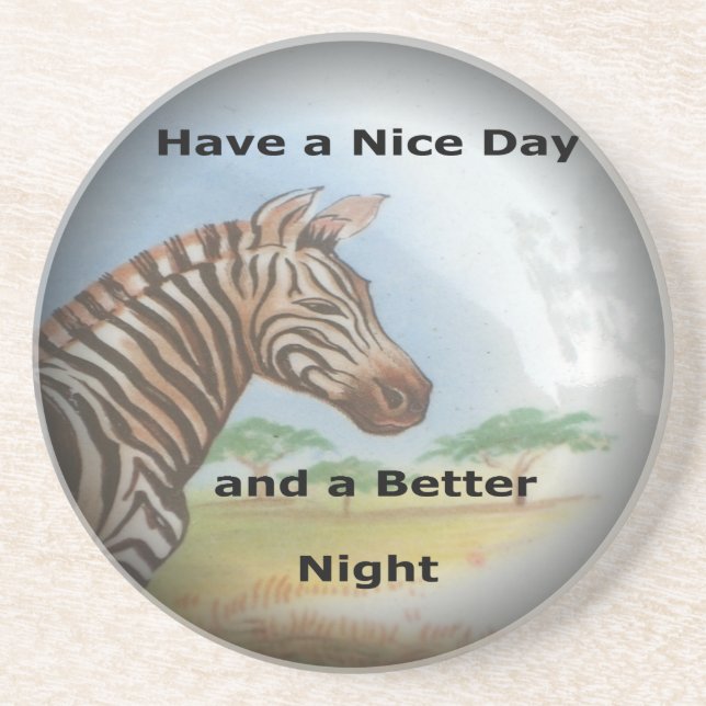 Posavasos De Arenisca Retrato de cebra, Amboseli: El espíritu de Savan (Frente)