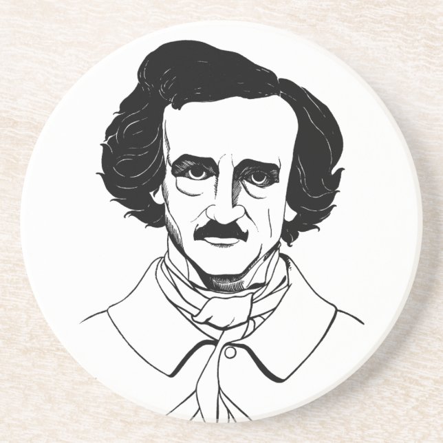 Posavasos De Arenisca Retrato de Edgar Allan Poe (Frente)