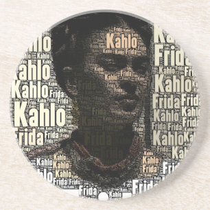 Posavasos De Arenisca Retrato de letras de Frida Kahlo