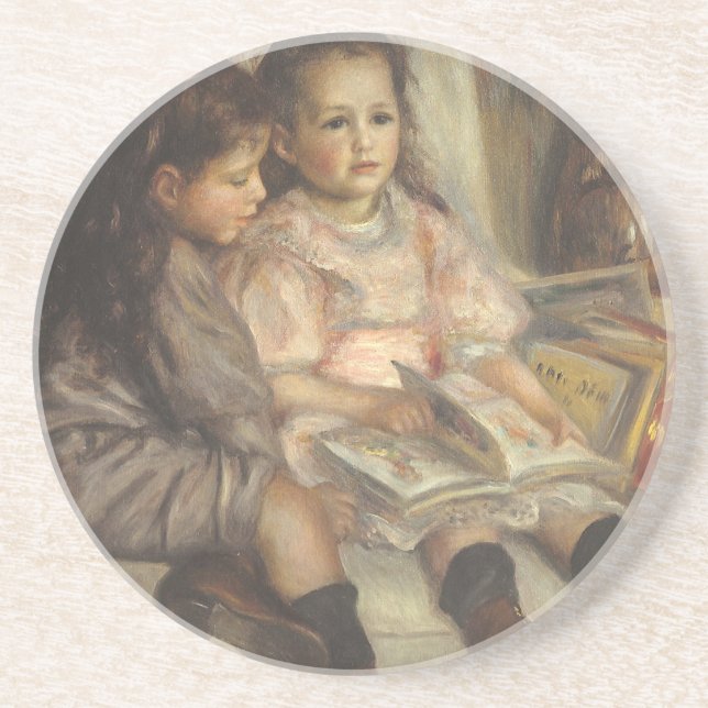 Posavasos De Arenisca Retrato de los niños Caillebotte de Pierre Renoir (Frente)