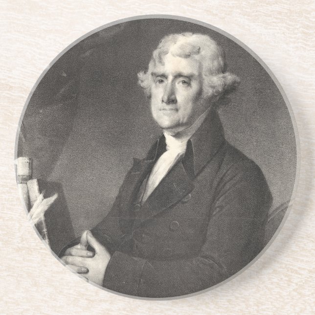 Posavasos De Arenisca Retrato de Thomas Jefferson (Frente)