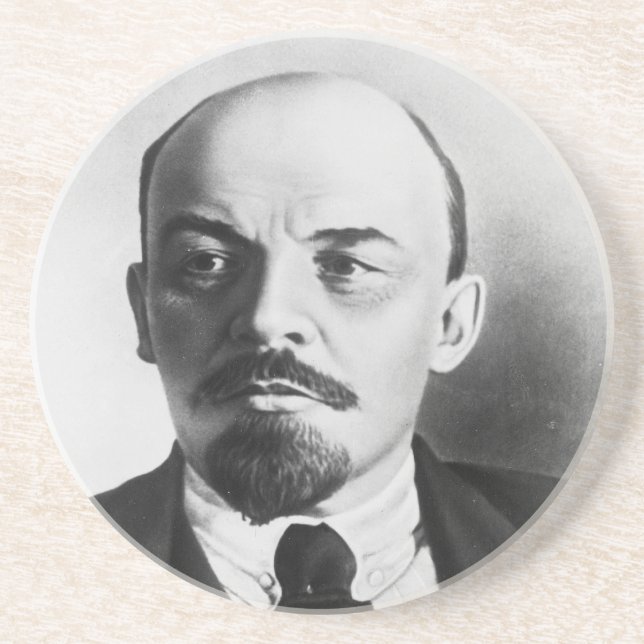 Posavasos De Arenisca Retrato de Vladimir Ilyich Lenin ruso (Frente)