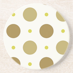 Posavasos De Arenisca Retro de dot de polka marrón diseño escayola de ar