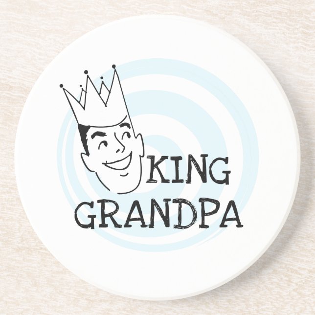 Posavasos De Arenisca Rey Grandpa T-shirts y regalos (Frente)