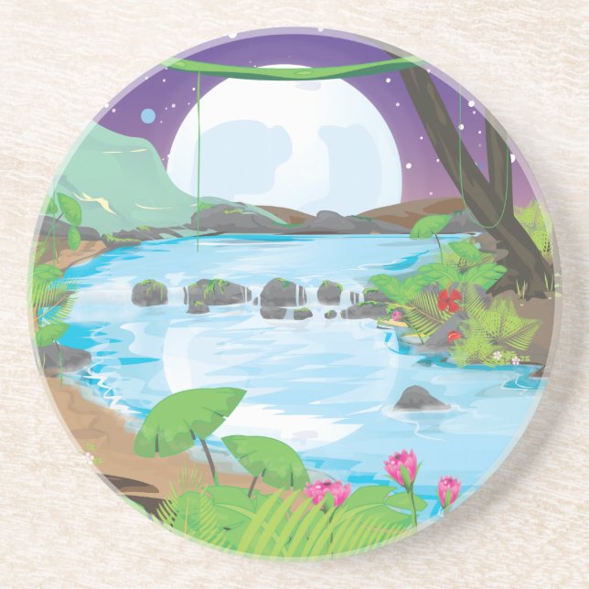 Posavasos De Arenisca Río de la selva tropical (Frente)