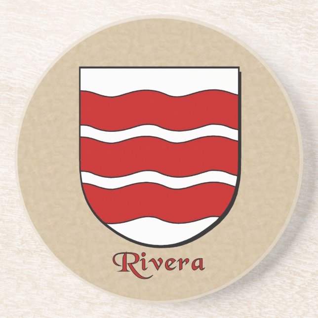 Posavasos De Arenisca Rivera Heraldic Shield (Frente)