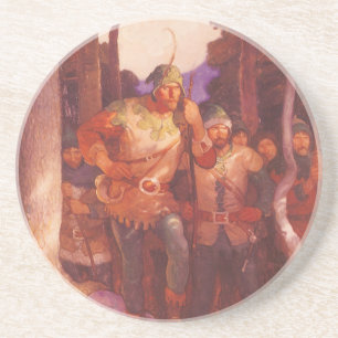 Posavasos De Arenisca Robin Hood y sus hombres alegres vintage por NC Wy