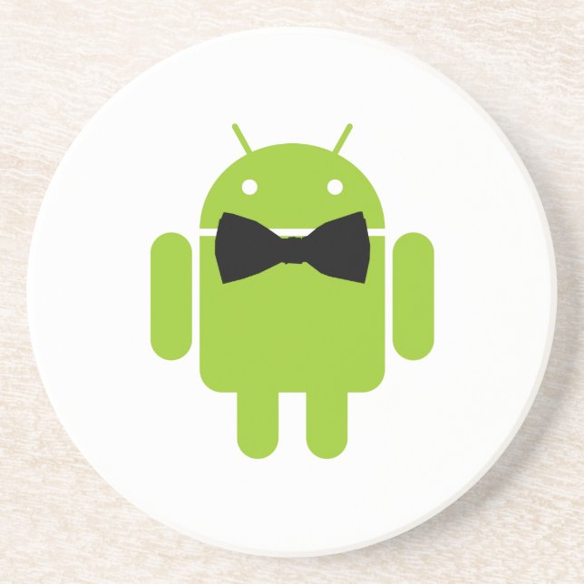 Posavasos De Arenisca Robot formal de Bow Android (Frente)
