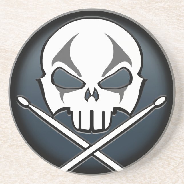 Posavasos De Arenisca Roca Metalizado pesada y batas de tambor rodante (Frente)