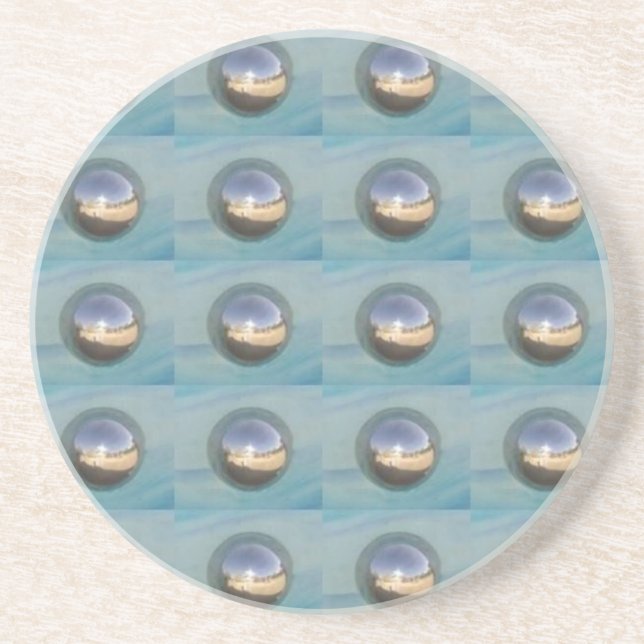 Posavasos De Arenisca Rodamientos de bolas de plata (Frente)