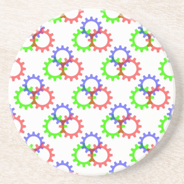 Posavasos De Arenisca Rojo, verde y azul (Frente)