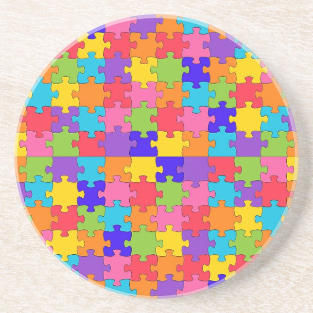Posavasos De Arenisca rompecabezas del autismo (Frente)