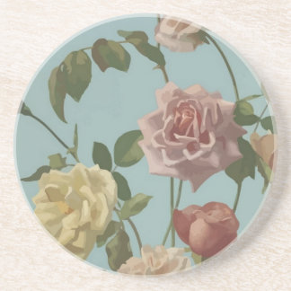 Posavasos De Arenisca Rosa de té de época y Rosas de Rubor