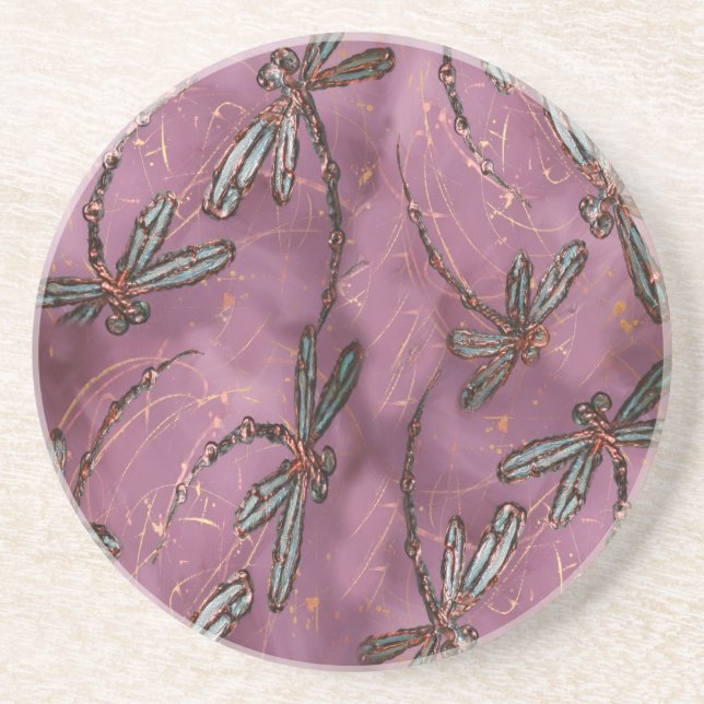 Posavasos De Arenisca Rosa Dusky Flit Dragonfly (Frente)