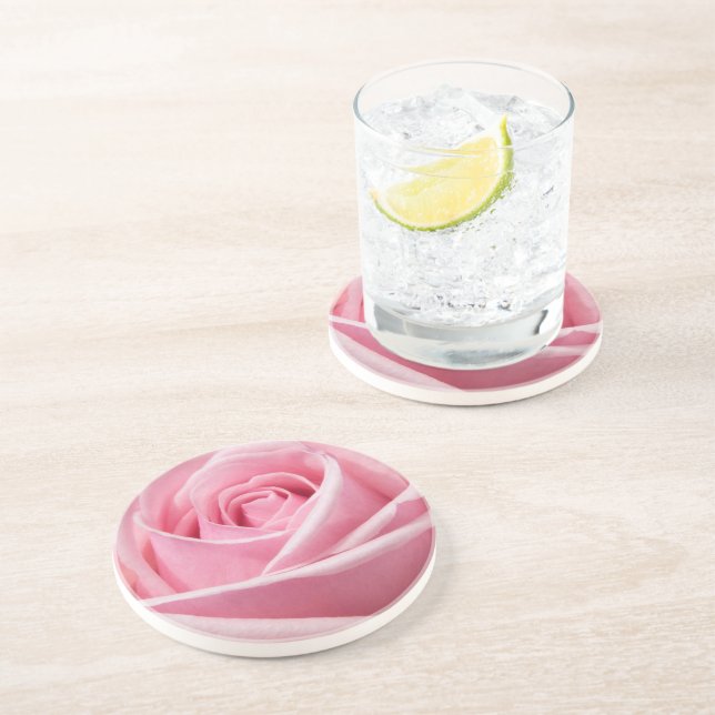 Posavasos De Arenisca Rosa rosa suave (Lado)