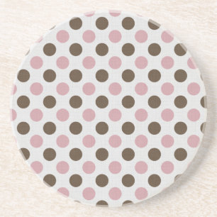 Posavasos De Arenisca Rosa y lunares de Brown