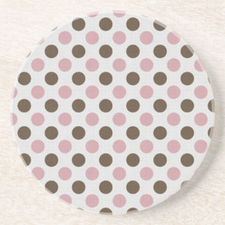 Posavasos De Arenisca Rosa y lunares de Brown