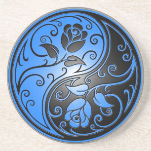 Posavasos De Arenisca Rosas, azul y negro de Yin Yang