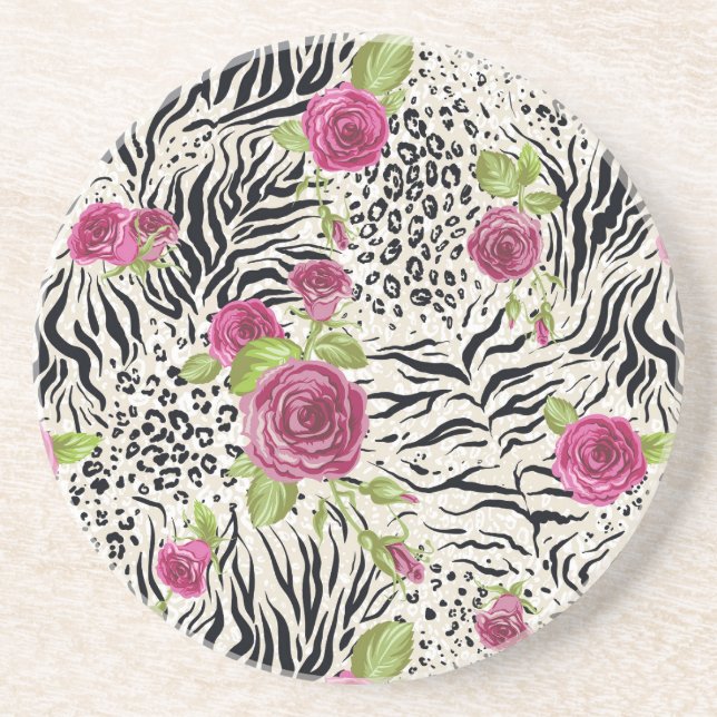 Posavasos De Arenisca Rosas en el modelo animal (Frente)