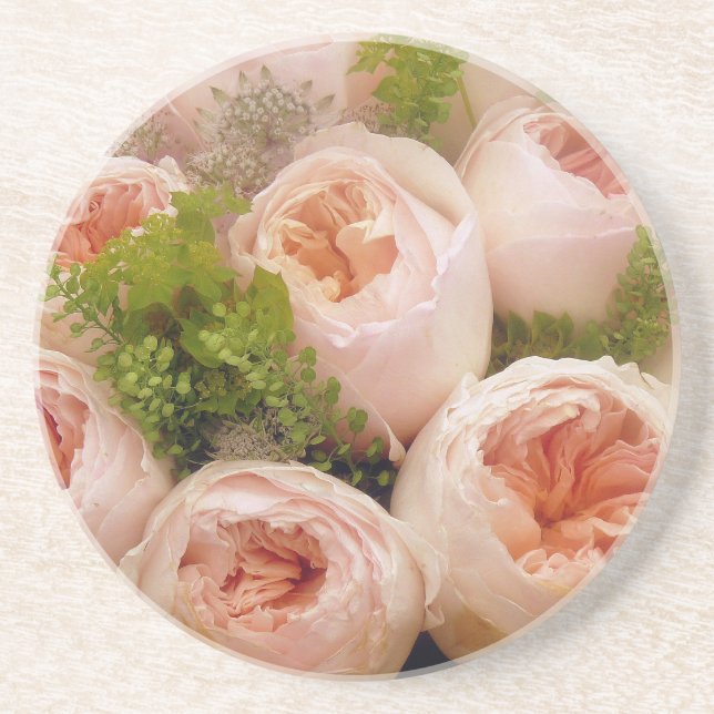 Posavasos De Arenisca Rosas rosas preciosas (Frente)