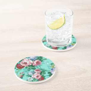 Posavasos De Arenisca Rosas y flores de colores
