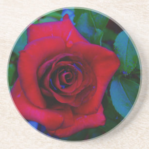 Posavasos De Arenisca Roses rojos con tonos azules