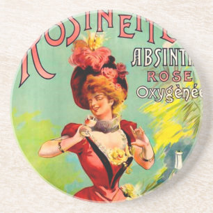 Posavasos De Arenisca Rosinette Absinthe Rosa Oxygénée Vintage Bella A