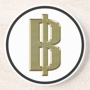 Posavasos De Arenisca RÓTULO GOLDEN BAHT ฿ dinero tailandés ฿