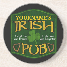 Posavasos De Arenisca Rótulo irlandés personalizado del Pub