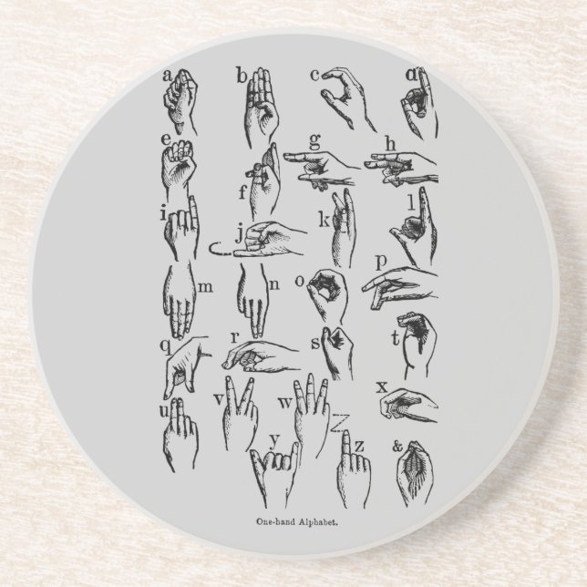 Posavasos De Arenisca Rótulo Lenguaje Alfa (Frente)