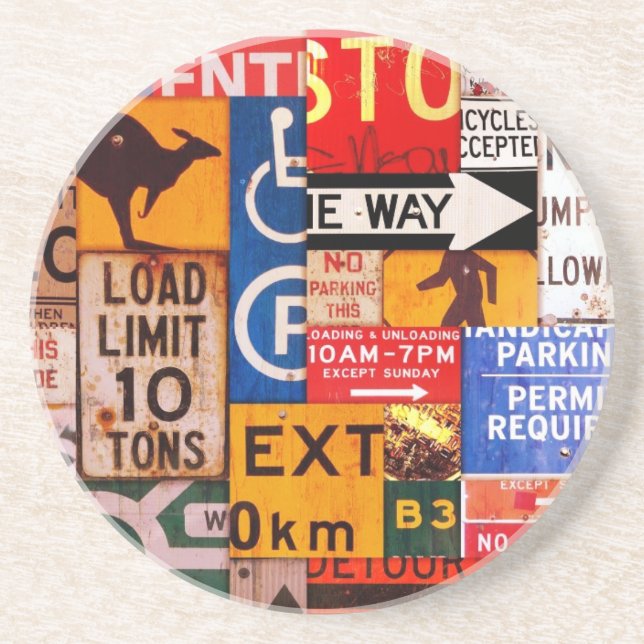 Posavasos De Arenisca Rótulos (Frente)