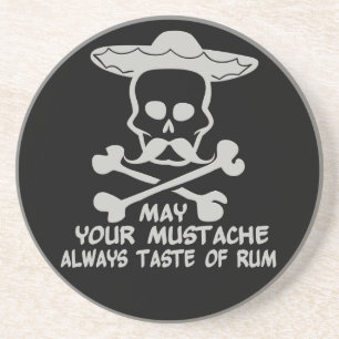 Posavasos De Arenisca Rum Mustache personalizado coloración