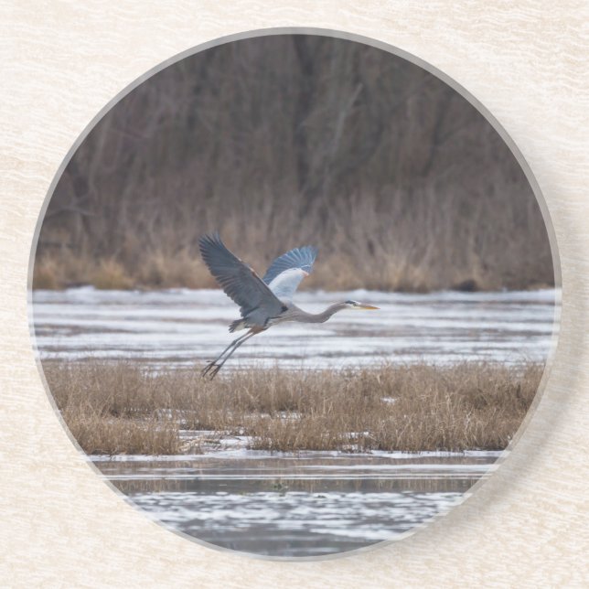 Posavasos De Arenisca Sacar Heron (Frente)