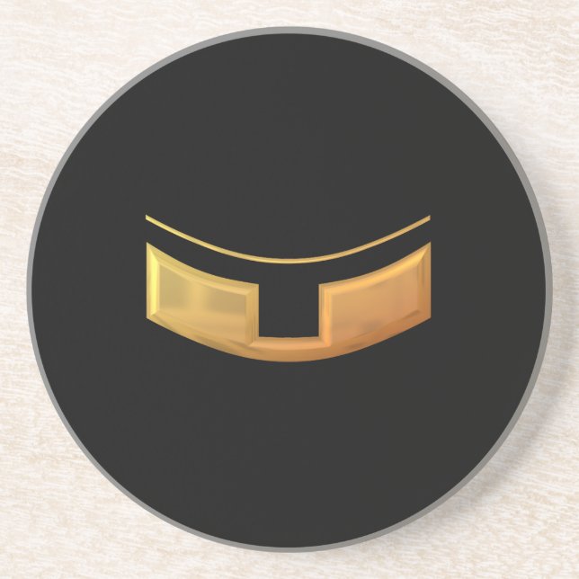 Posavasos De Arenisca Sacerdote/Collar de solteros dorados "3-D" (Frente)
