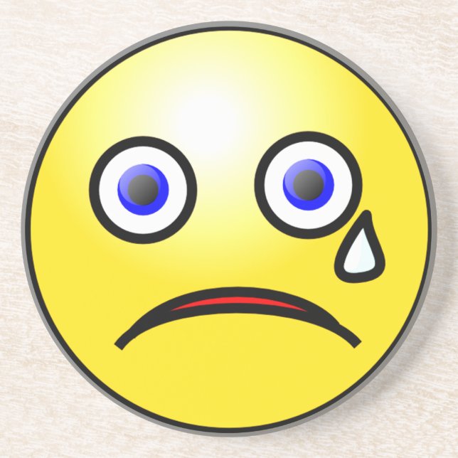 Posavasos De Arenisca Sad Face Coaster (Frente)