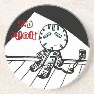 Posavasos De Arenisca Sad Robot Coaster