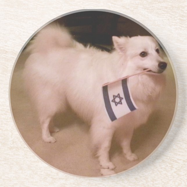 Posavasos De Arenisca Sadie el perro judío (Frente)