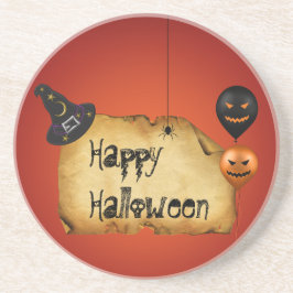 Posavasos De Arenisca Saludo del viejo pergamino de Halloween