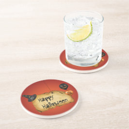 Posavasos De Arenisca Saludo del viejo pergamino de Halloween