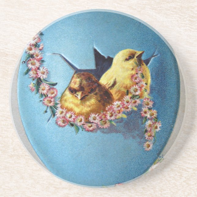 Posavasos De Arenisca Saludos de Pascua 1909 (Frente)