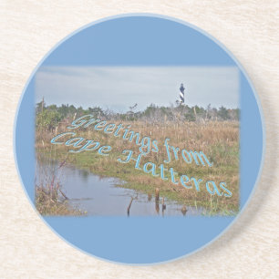 Posavasos De Arenisca Saludos desde el Cabo Hatteras OBX