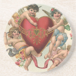 Posavasos De Arenisca San Valentines antiguos, Ángeles Victorianos Queru