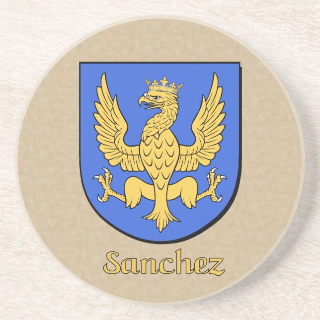 Posavasos De Arenisca Sanchez Heraldic Shield (Frente)