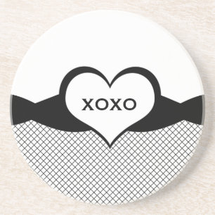 Posavasos De Arenisca Sassy Heart Fishnet Love Coaster