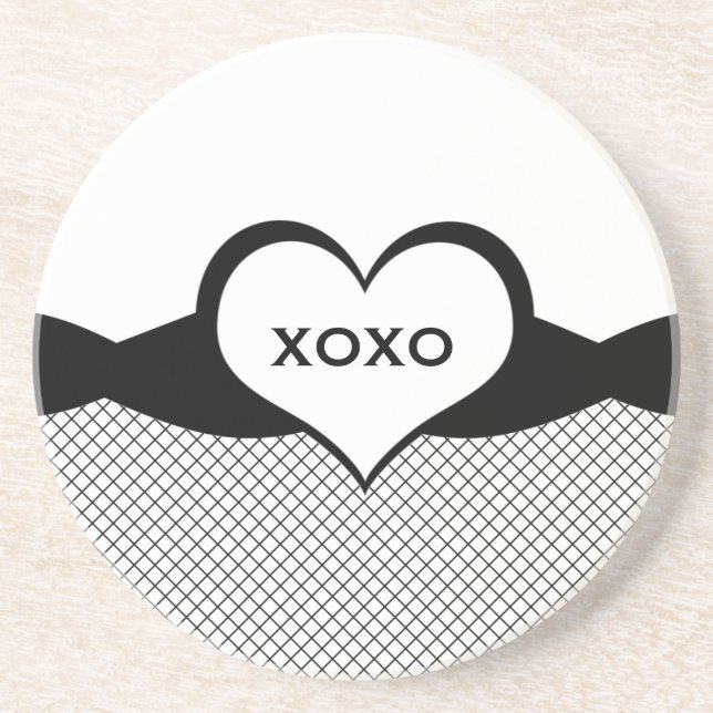 Posavasos De Arenisca Sassy Heart Fishnet Love Coaster (Frente)