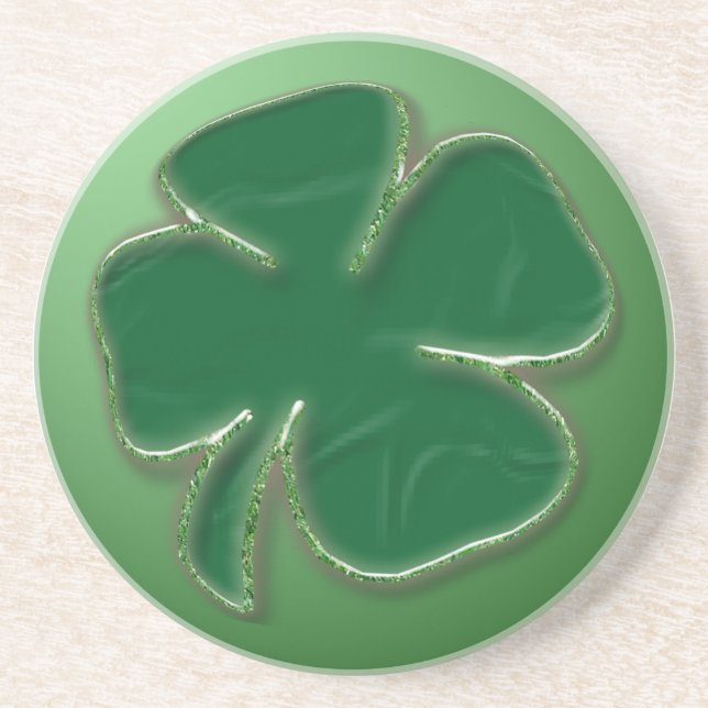Posavasos De Arenisca Satin Shamrock Coaster (Frente)