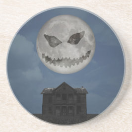 Posavasos De Arenisca Scary Jack O Lantern Halloween Moon