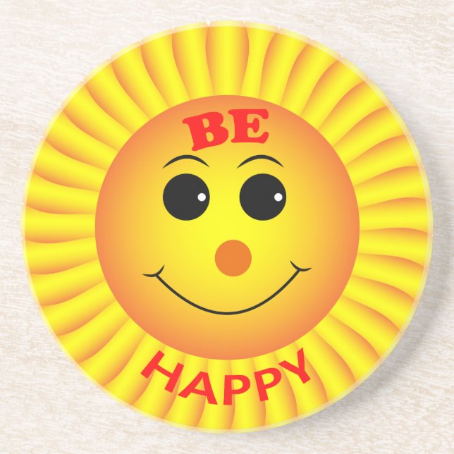 Posavasos De Arenisca Sé Feliz (Frente)
